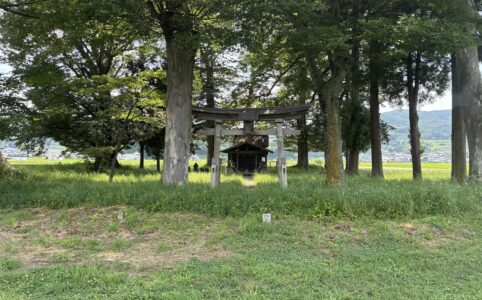 古い鳥居と祠。